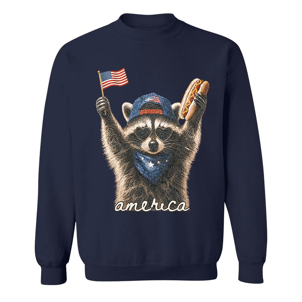 Custom Photo Pet, Feral & Free Racoon Shirt, 4th of July Shirt, USA Independence Day Shirt, Funny Raccoon Tee, Patriotic Shirt, July 4th Gift Nh00