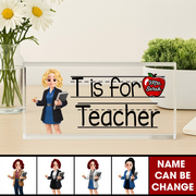 Teacher Personalized Acrylic Desk Name Plate Custom Your Title Gift For Teacher Tu24