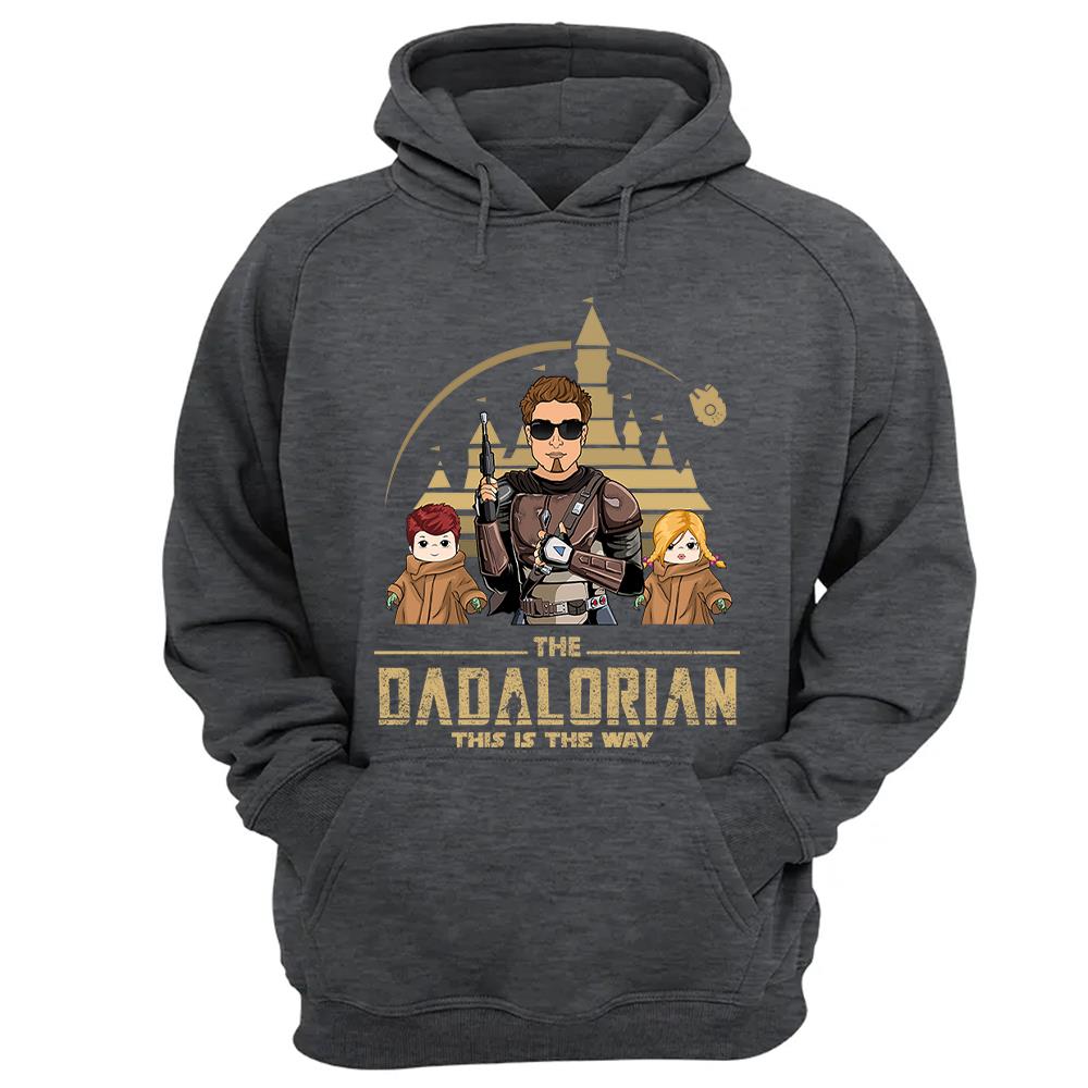 The Dadalorian This Is The Way Personalized Shirt For Dad, Father Day Gifts for Dad Funny Dad Tshirt Cool Daddy Nh00