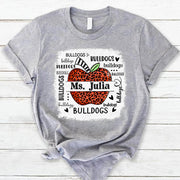 Personalized School Mascot Leopard Apple Custom Name T-Shirt Teacher Appreciation Gift Vr2 Ph99 Nh00