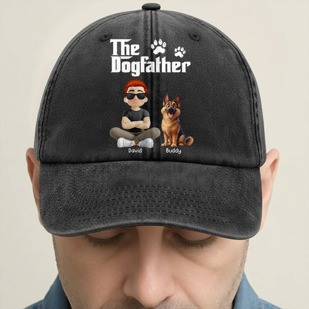 The Dog Father - Custom Dog Dad Cap, Personalized Hat with Your Dog & Name Tu24 Hv01
