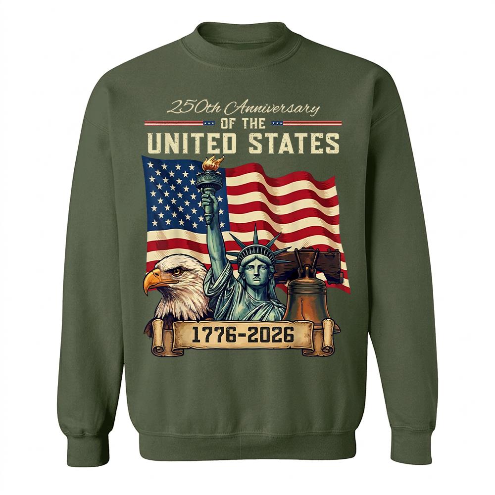 USA 250th Anniversary Flag T-Shirt, Patriotic 4th of July Independence Day Tee Hv01