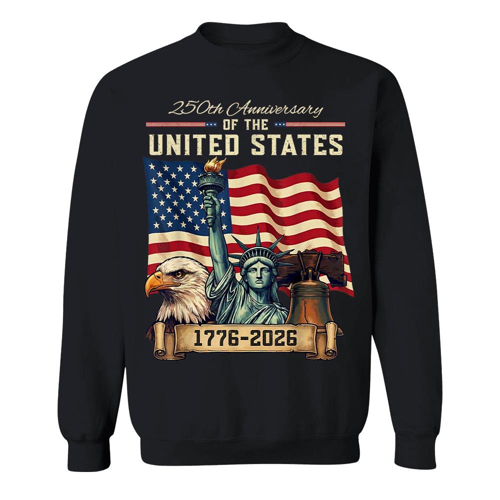 USA 250th Anniversary Flag T-Shirt, Patriotic 4th of July Independence Day Tee Hv01