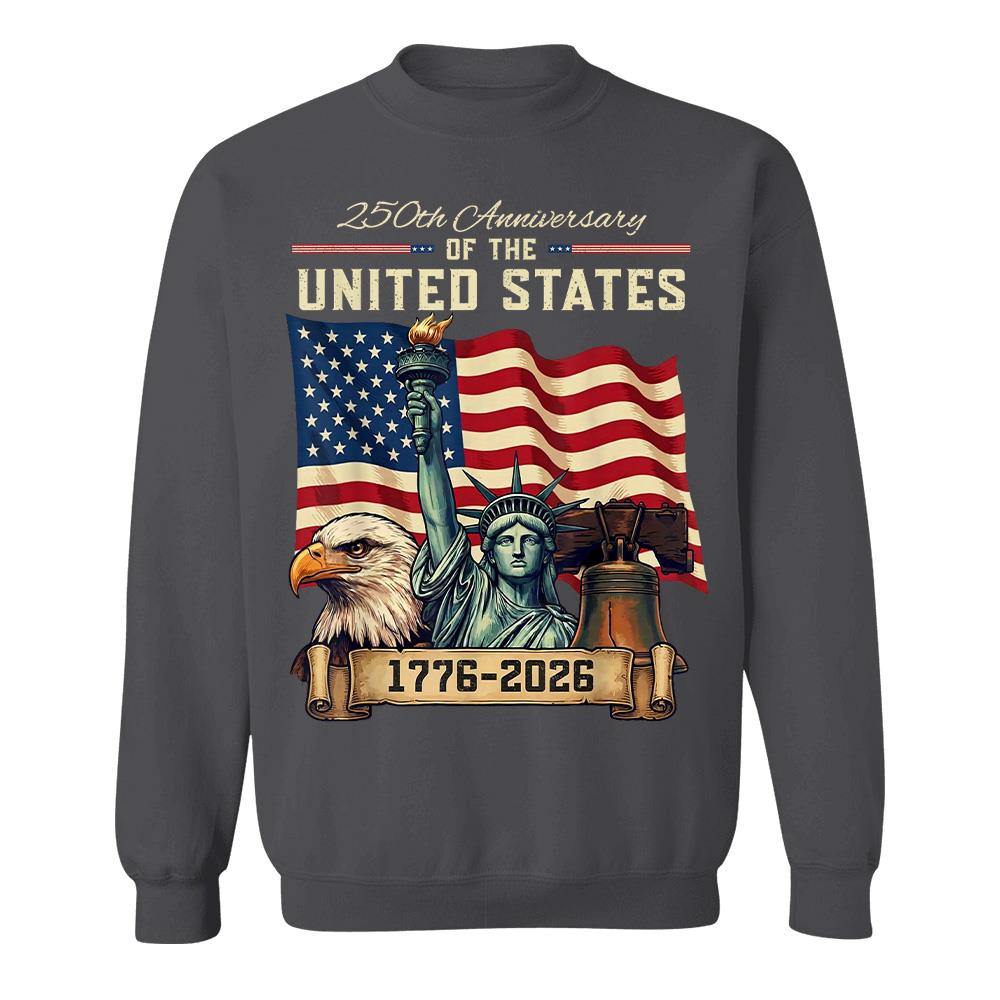 USA 250th Anniversary Flag T-Shirt, Patriotic 4th of July Independence Day Tee Hv01