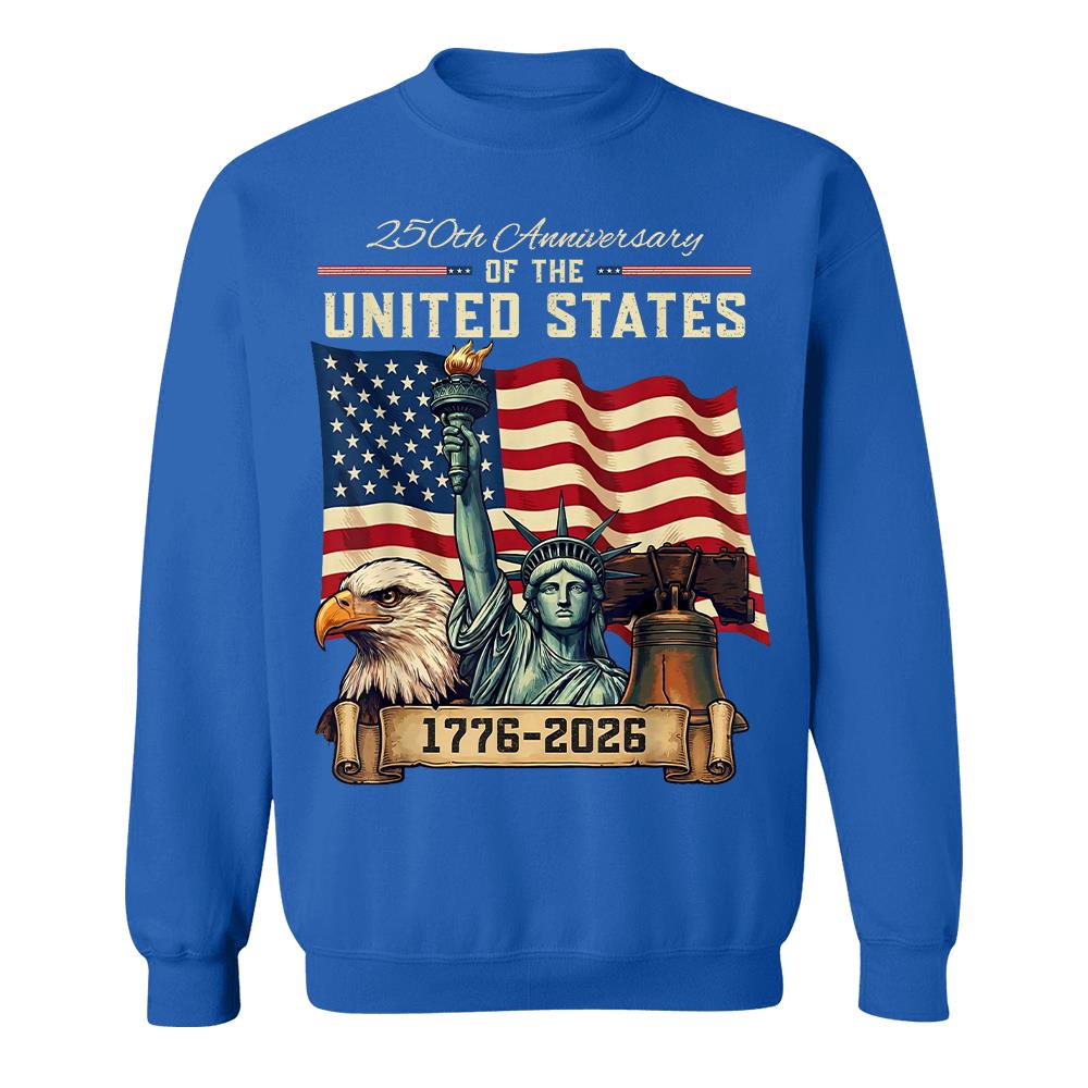 USA 250th Anniversary Flag T-Shirt, Patriotic 4th of July Independence Day Tee Hv01