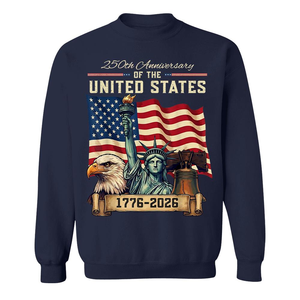 USA 250th Anniversary Flag T-Shirt, Patriotic 4th of July Independence Day Tee Hv01