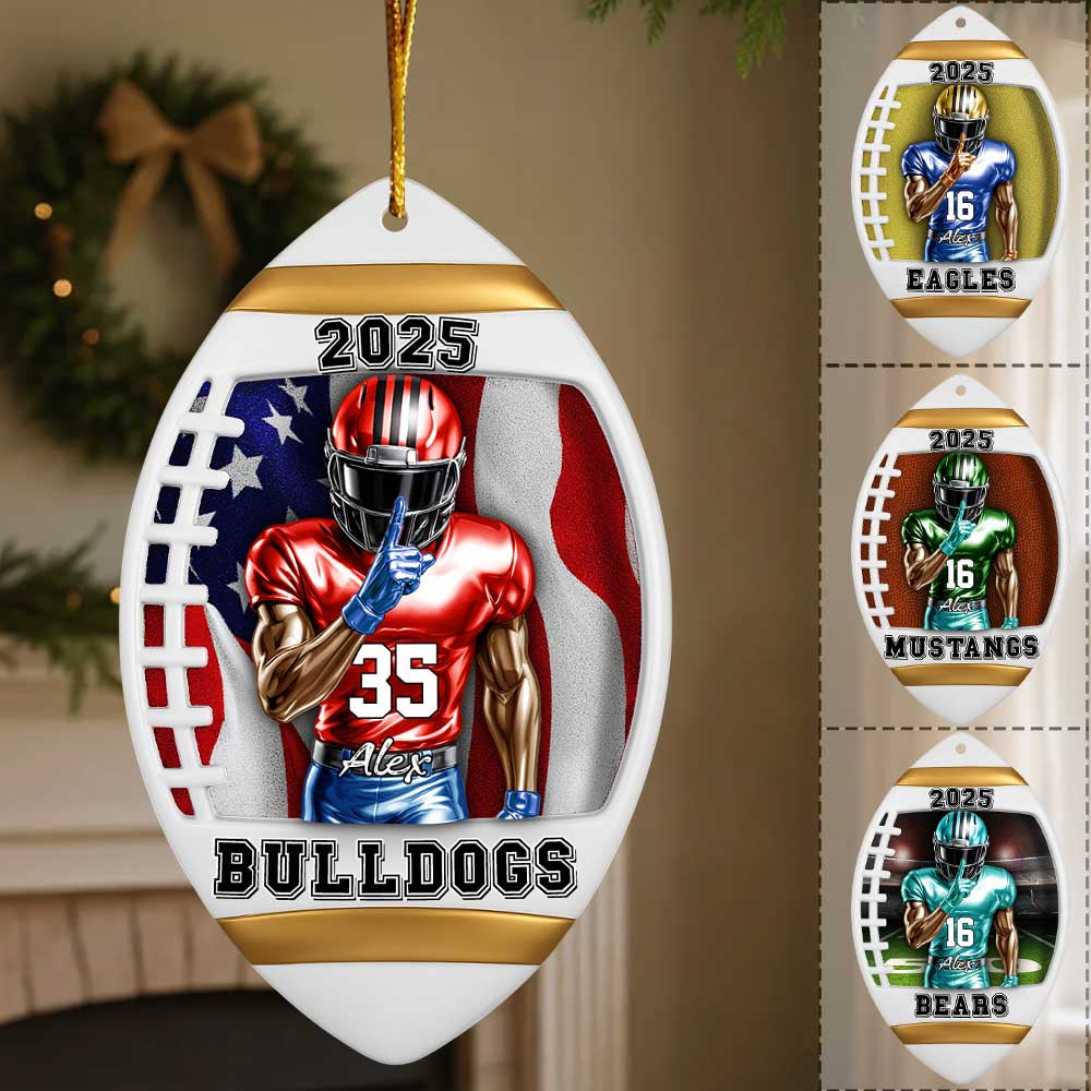 American Football Player Ornament - Personalized Gifts For Players Nh00
