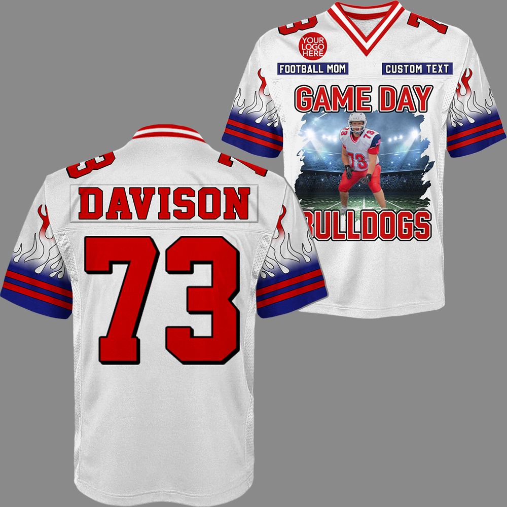Custom Photo Football Game Day Football Jersey Gift For Football Lovers - Personalized Gift For Football Player K1702