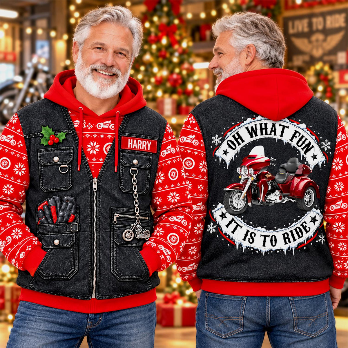 Oh What Fun It Is To Ride - Custom Photo Motorcycle All Over Print Shirts - Gift For Bikers A2110 Hv01 TL06