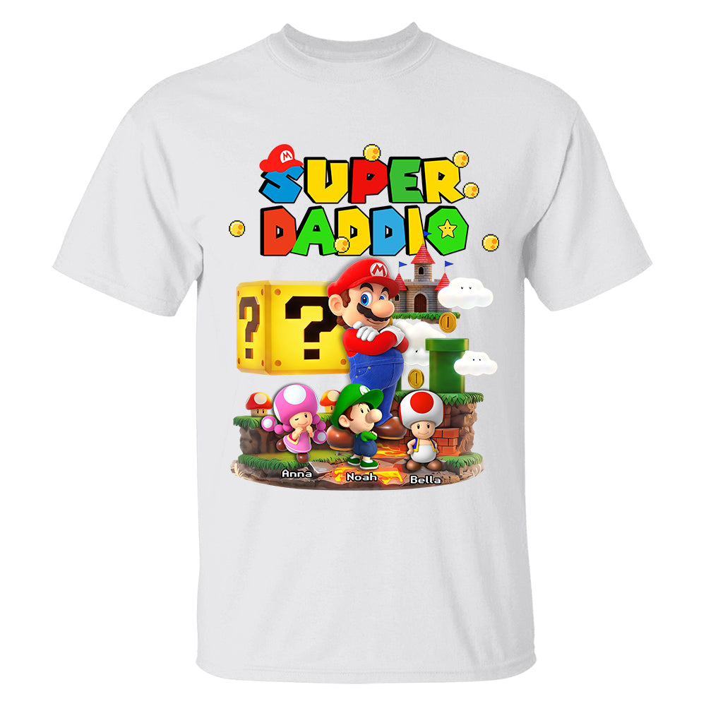 Best Dad Ever Super Daddio, Personalized Daddio Shirt Custom Kids Name, Gift For Dad, Gift For Father's Day MI209 TH23