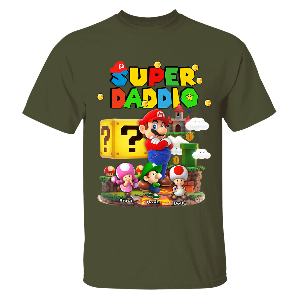 Best Dad Ever Super Daddio, Personalized Daddio Shirt Custom Kids Name, Gift For Dad, Gift For Father's Day MI209 TH23