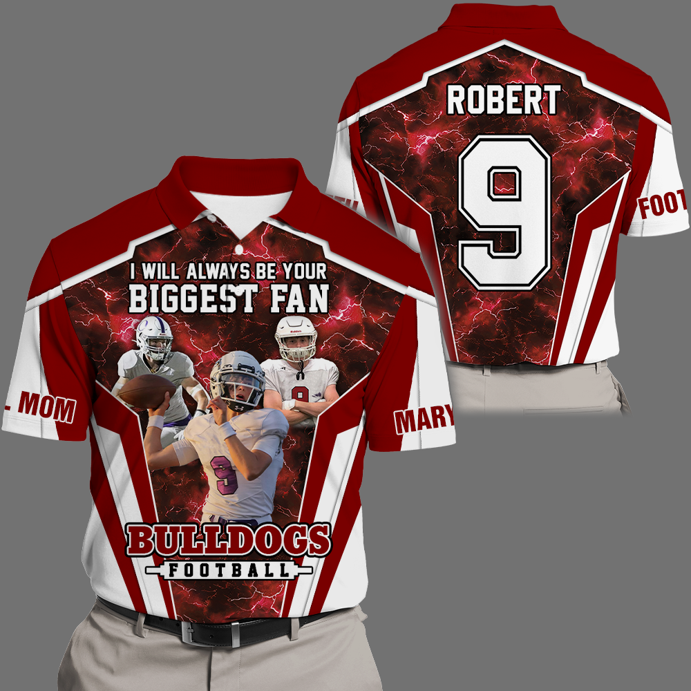 I Will Always Be Your Biggest Fan Personalized All Over Print Shirt For Football Mom Grandma Sport Family K1702
