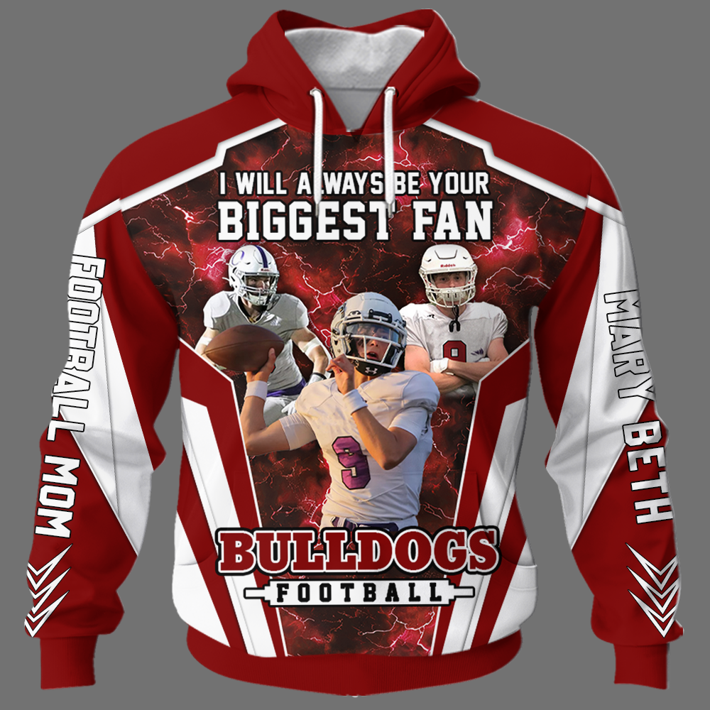 I Will Always Be Your Biggest Fan Personalized All Over Print Shirt For Football Mom Grandma Sport Family K1702