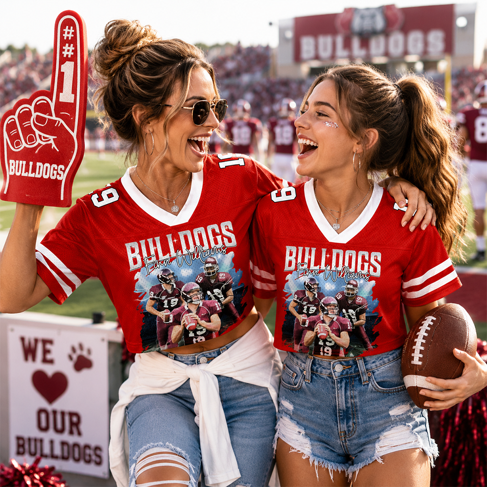 Custom Photo Cropped Football Jersey, Personalized Gift For Football Family A2110 Hv01