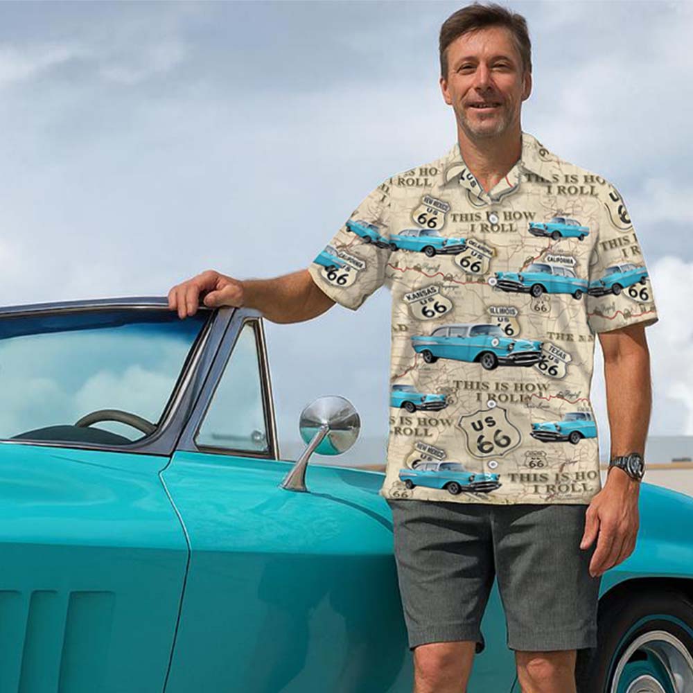 This Is How I Roll - Custom Vehicle Photo Upload Car Route 66 Hawaiian Shirt