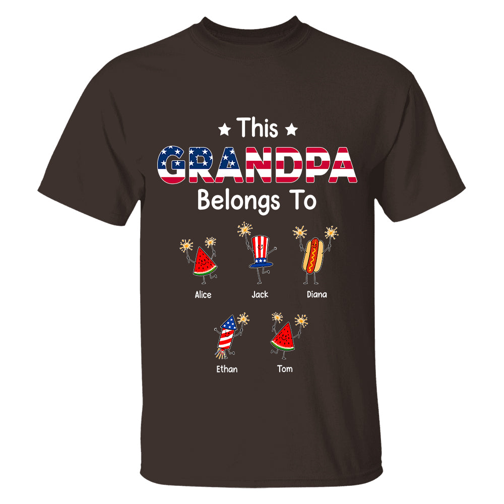 Personalized This Grandpa Belongs To Shirt, Custom Grandparents Shirt, Father's Day Gift, America 250th Anniversary Shirt, Patriotic Grandpa Tee 2026 Na02 TH23