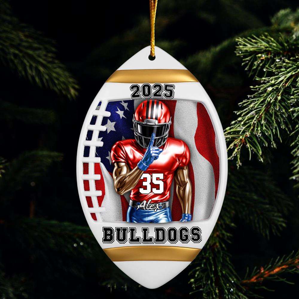 American Football Player Ornament - Personalized Gifts For Players Nh00