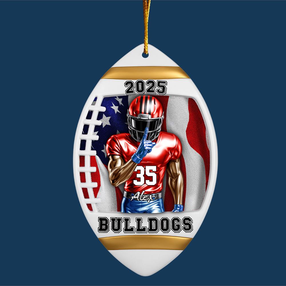 American Football Player Ornament - Personalized Gifts For Players Nh00