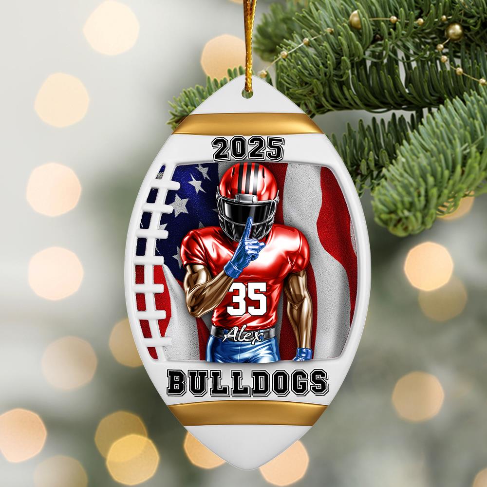 American Football Player Ornament - Personalized Gifts For Players Nh00