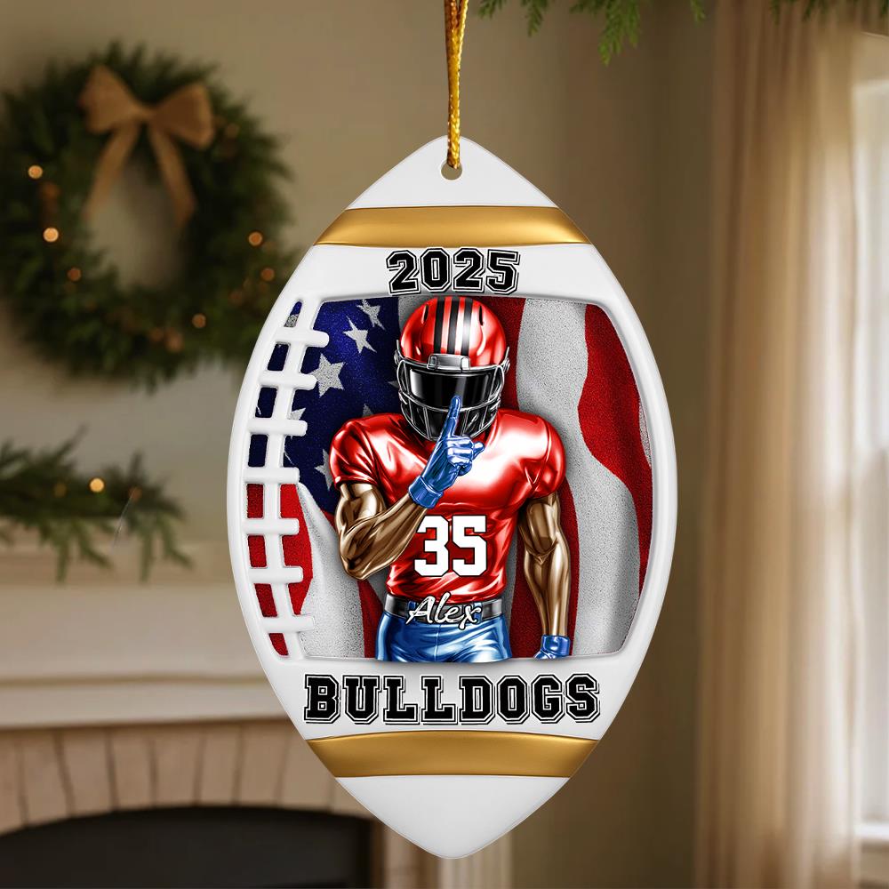 American Football Player Ornament - Personalized Gifts For Players Nh00