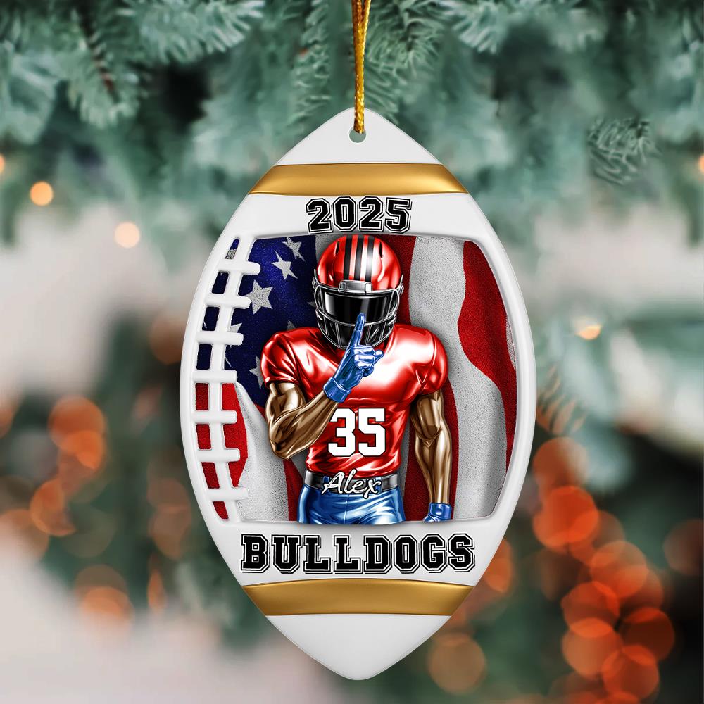 American Football Player Ornament - Personalized Gifts For Players Nh00
