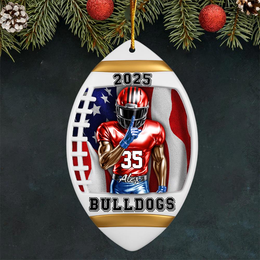 American Football Player Ornament - Personalized Gifts For Players Nh00