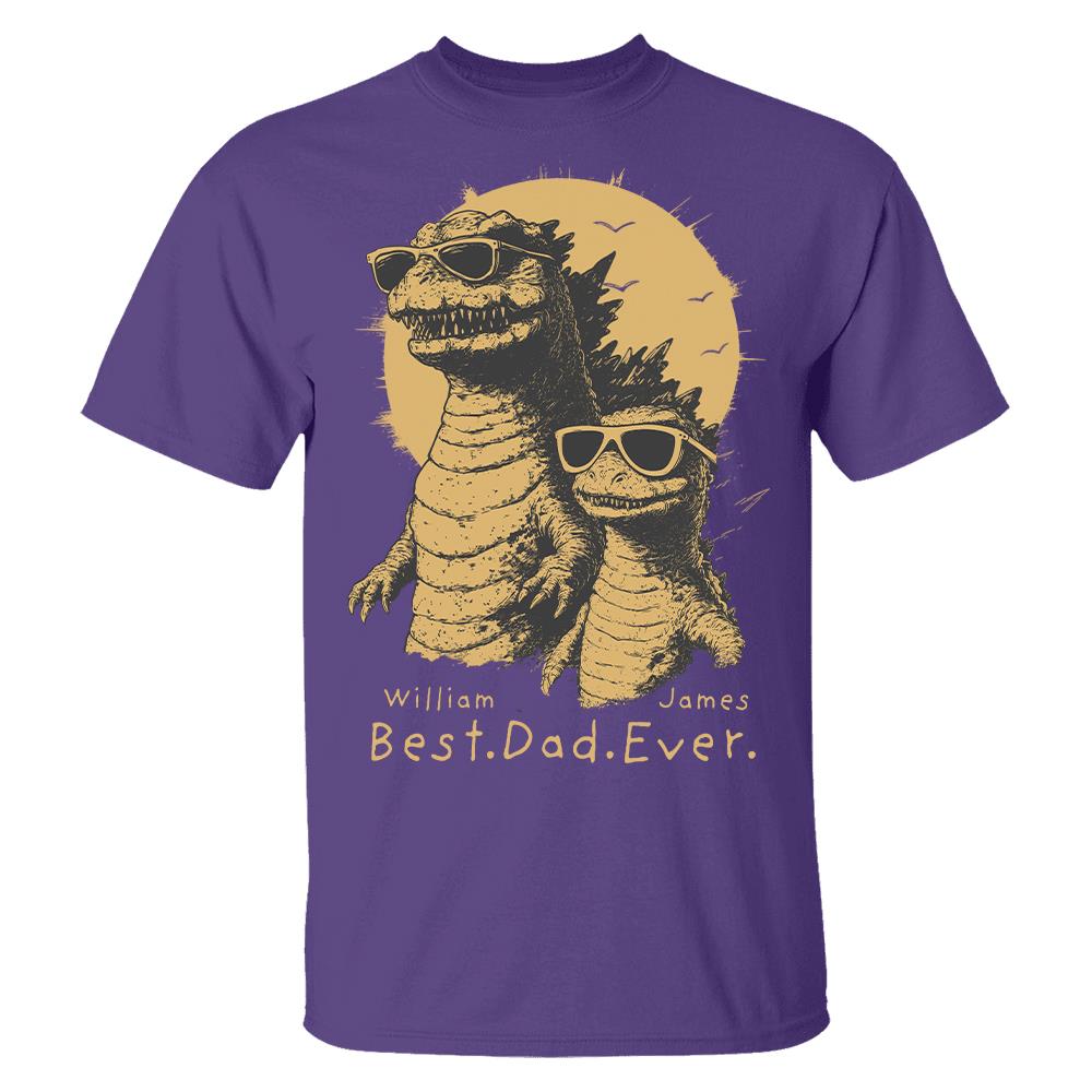Personalized Best Dad Ever Dadzilla T-Shirt Father Day Gifts for Dad Funny Papa Tshirt Cool Daddy Dinosaur Tee Hv01
