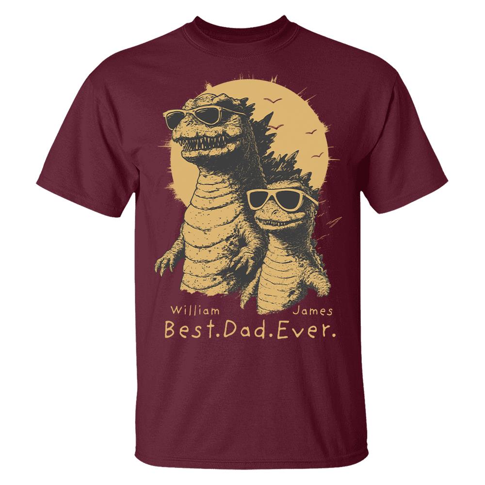 Personalized Best Dad Ever Dadzilla T-Shirt Father Day Gifts for Dad Funny Papa Tshirt Cool Daddy Dinosaur Tee Hv01