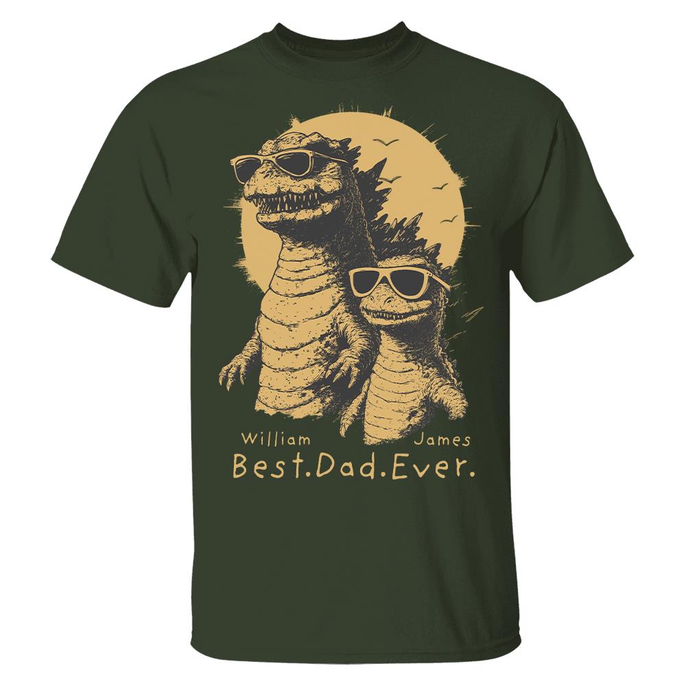 Personalized Best Dad Ever Dadzilla T-Shirt Father Day Gifts for Dad Funny Papa Tshirt Cool Daddy Dinosaur Tee Hv01