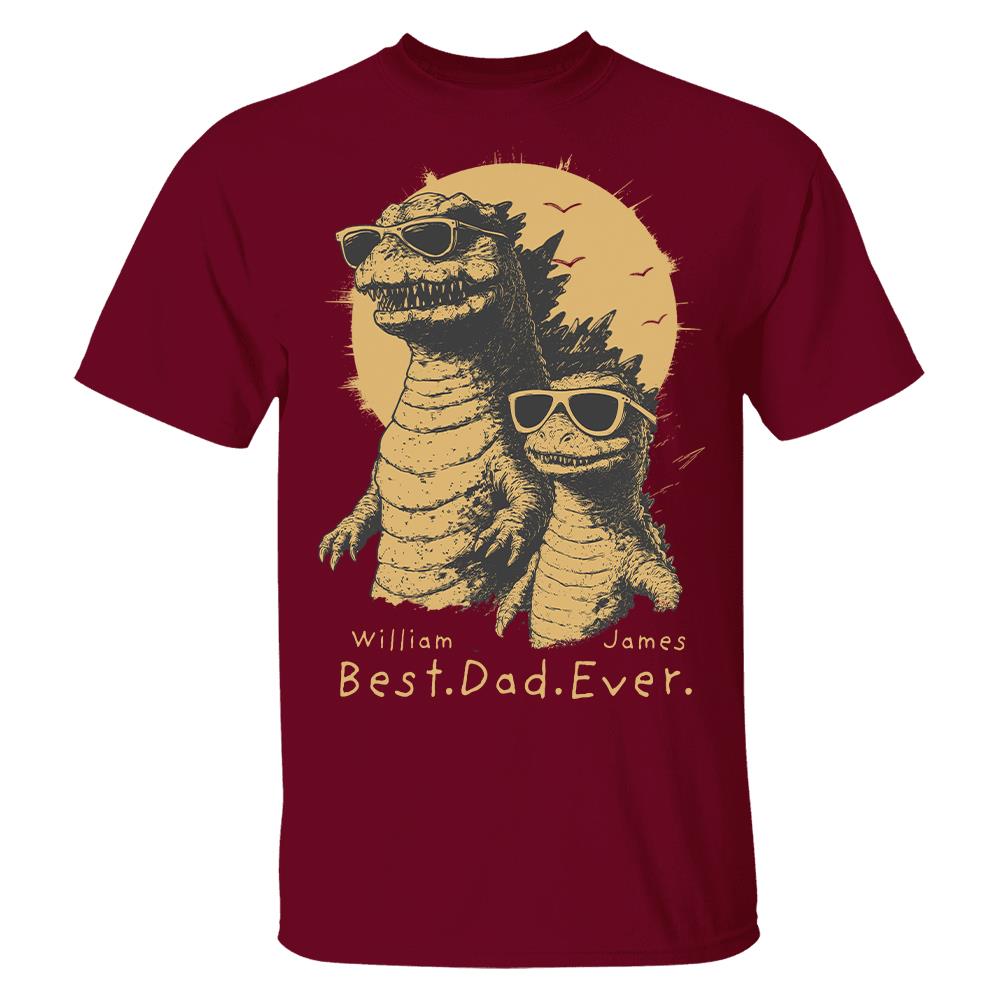 Personalized Best Dad Ever Dadzilla T-Shirt Father Day Gifts for Dad Funny Papa Tshirt Cool Daddy Dinosaur Tee Hv01