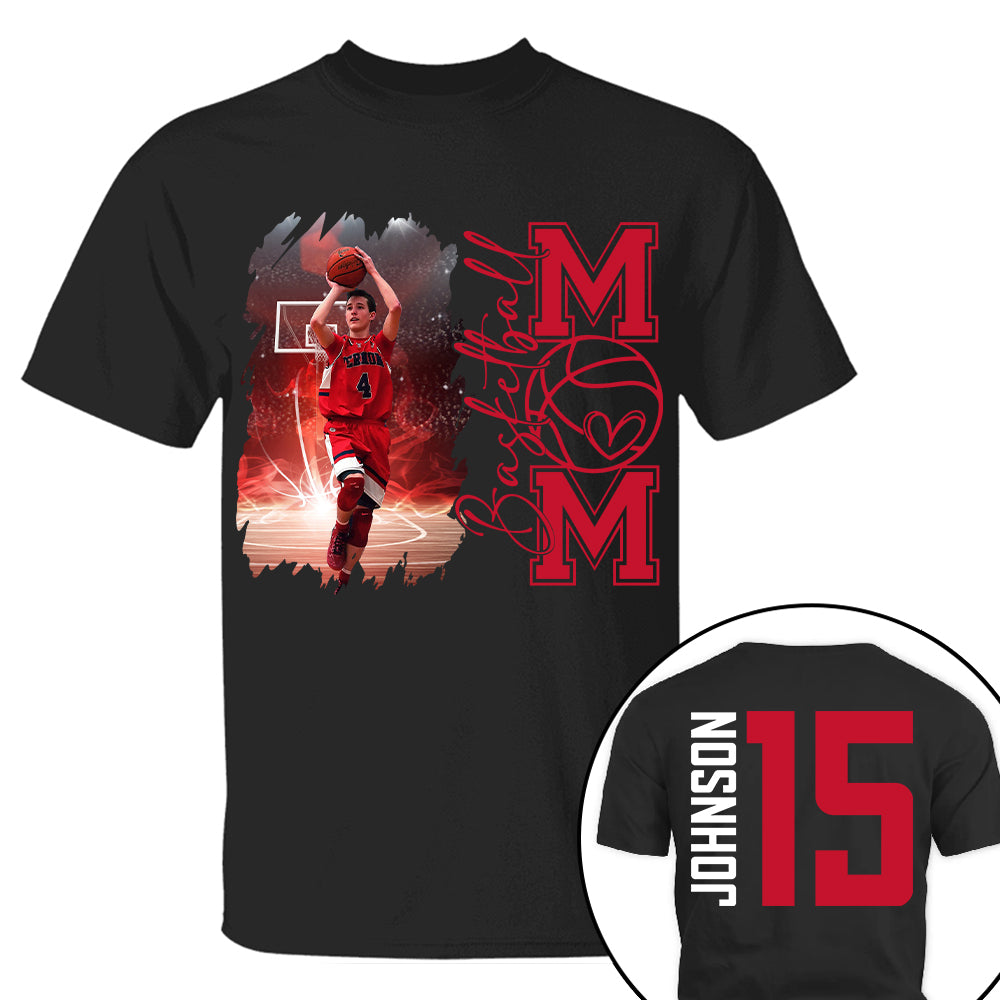 Custom Photo Basketball Shirt, Personalized Basketball Mama Shirt Nv01