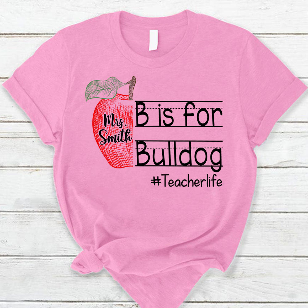 Personalized School Mascot Custom Apple Name Teacher T-Shirt K1702 Trhn