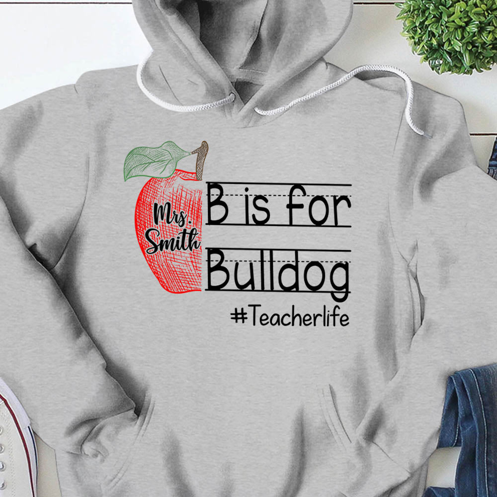 Personalized School Mascot Custom Apple Name Teacher T-Shirt K1702 Trhn