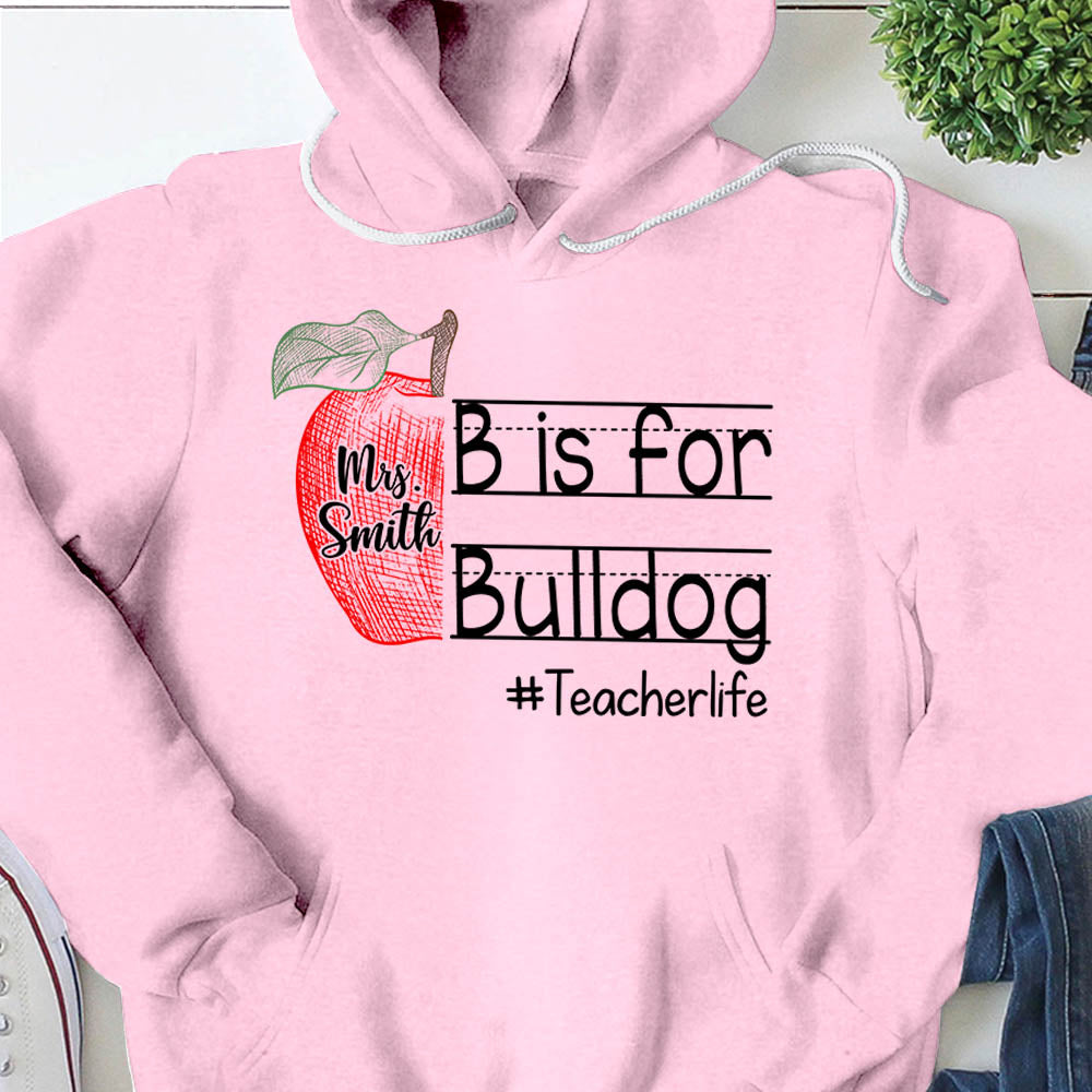 Personalized School Mascot Custom Apple Name Teacher T-Shirt K1702 Trhn
