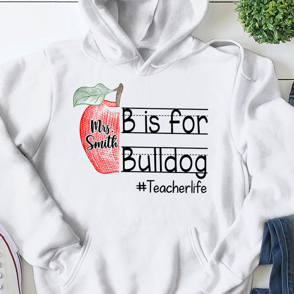 Personalized School Mascot Custom Apple Name Teacher T-Shirt K1702 Trhn