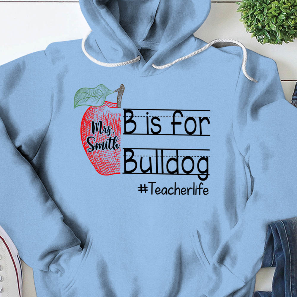 Personalized School Mascot Custom Apple Name Teacher T-Shirt K1702 Trhn