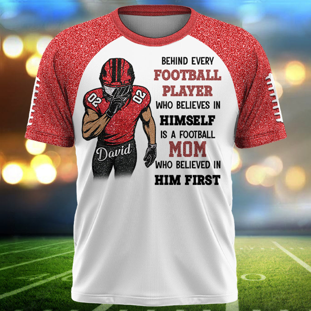 Behind Every Football Player Shirt - Personalized All Over Print Shirt For Football Family Tu24 Pt99