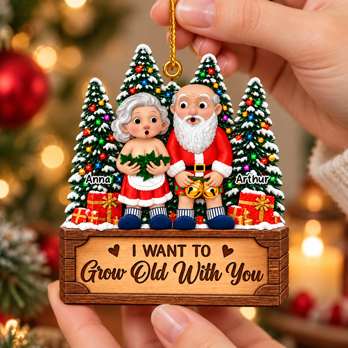 I Want To Grow Old With You - Personalized Couple Ornament Vr2 New VH01