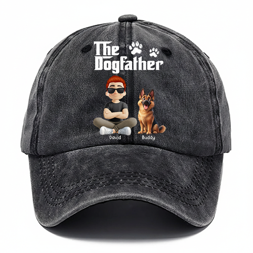The Dog Father - Custom Dog Dad Cap, Personalized Hat with Your Dog & Name Tu24 Hv01