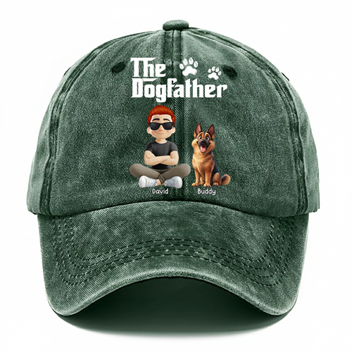 The Dog Father - Custom Dog Dad Cap, Personalized Hat with Your Dog & Name Tu24 Hv01