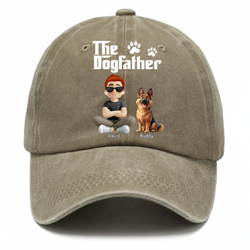 The Dog Father - Custom Dog Dad Cap, Personalized Hat with Your Dog & Name Tu24 Hv01