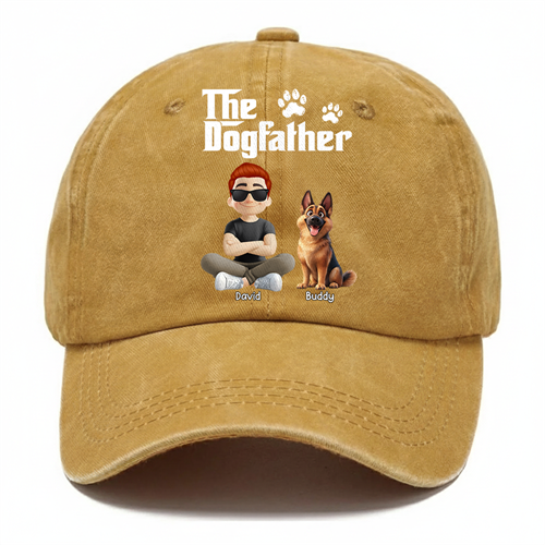The Dog Father - Custom Dog Dad Cap, Personalized Hat with Your Dog & Name Tu24 Hv01