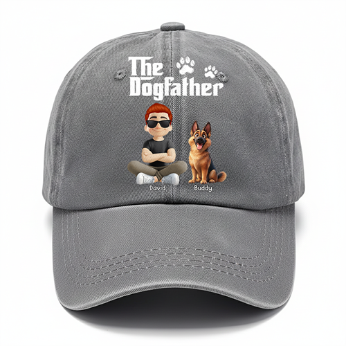 The Dog Father - Custom Dog Dad Cap, Personalized Hat with Your Dog & Name Tu24 Hv01
