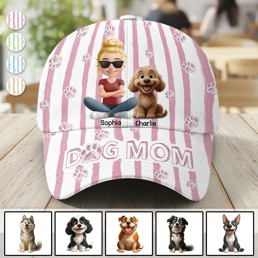 Dog Mom Dog Dad - Personalized Stripe  Classic Cap Gift For Dad Mom, Gift For Dog Lovers Tu24 Hv01