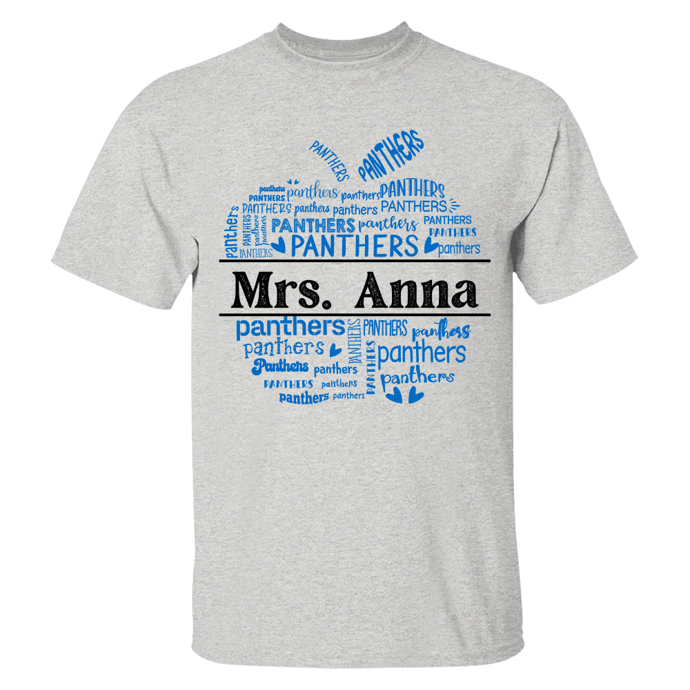 School Mascot Apple Shape Personalized Shirt Custom Gift For Teacher