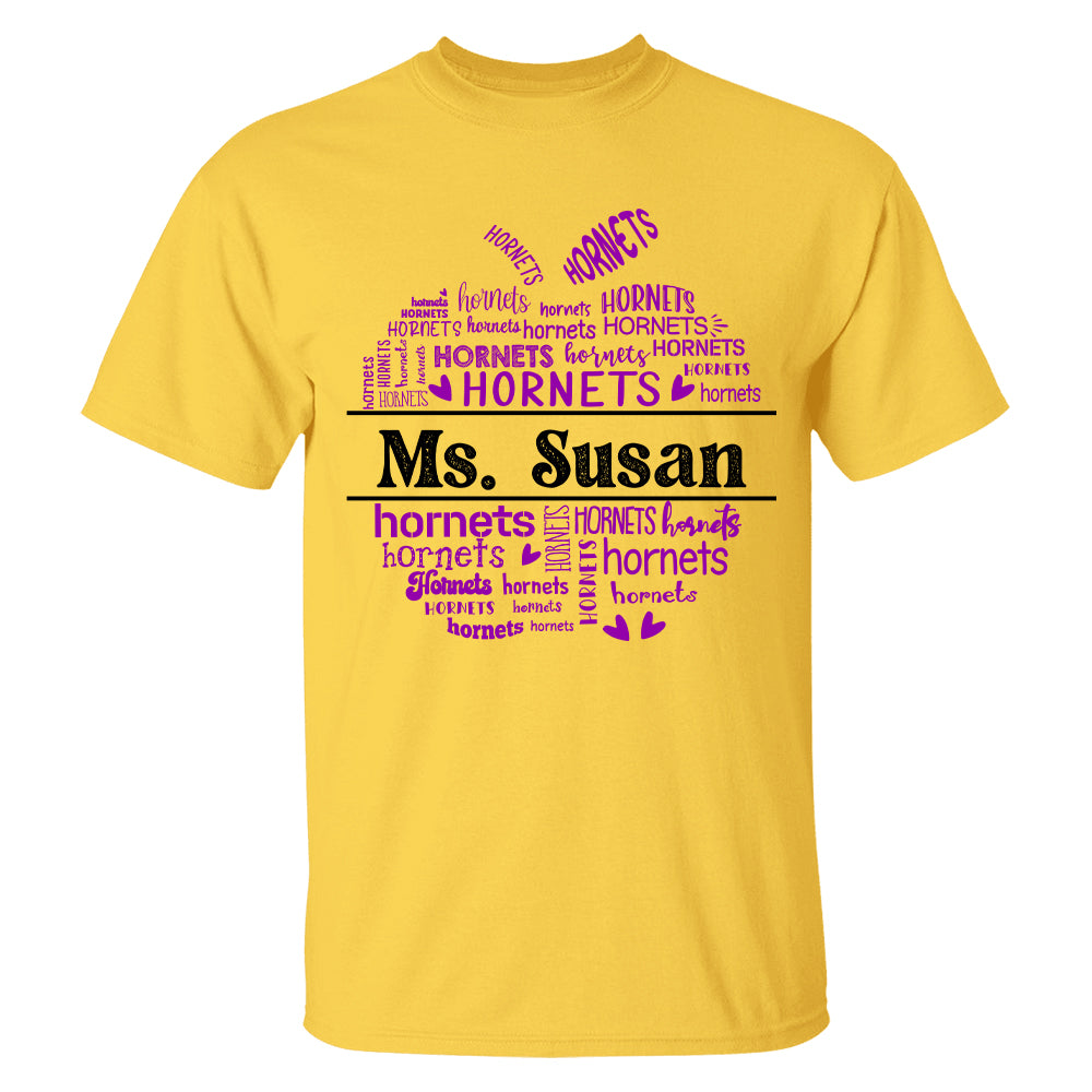 School Mascot Apple Shape Personalized Shirt Custom Gift For Teacher