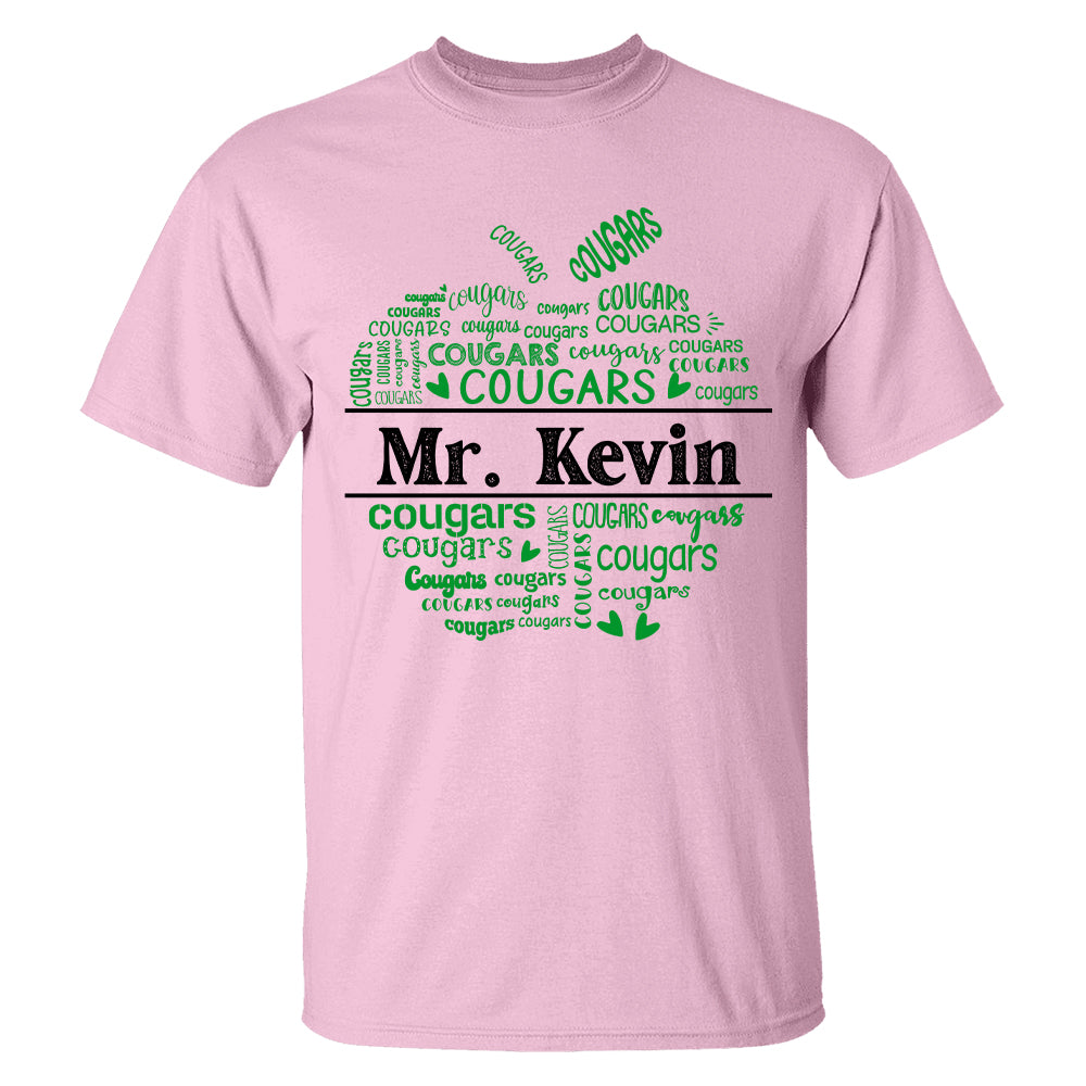 School Mascot Apple Shape Personalized Shirt Custom Gift For Teacher