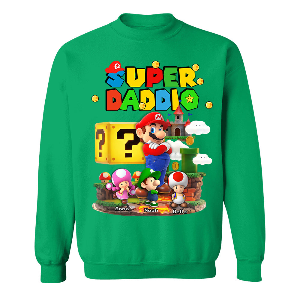 Best Dad Ever Super Daddio, Personalized Daddio Shirt Custom Kids Name, Gift For Dad, Gift For Father's Day MI209 TH23