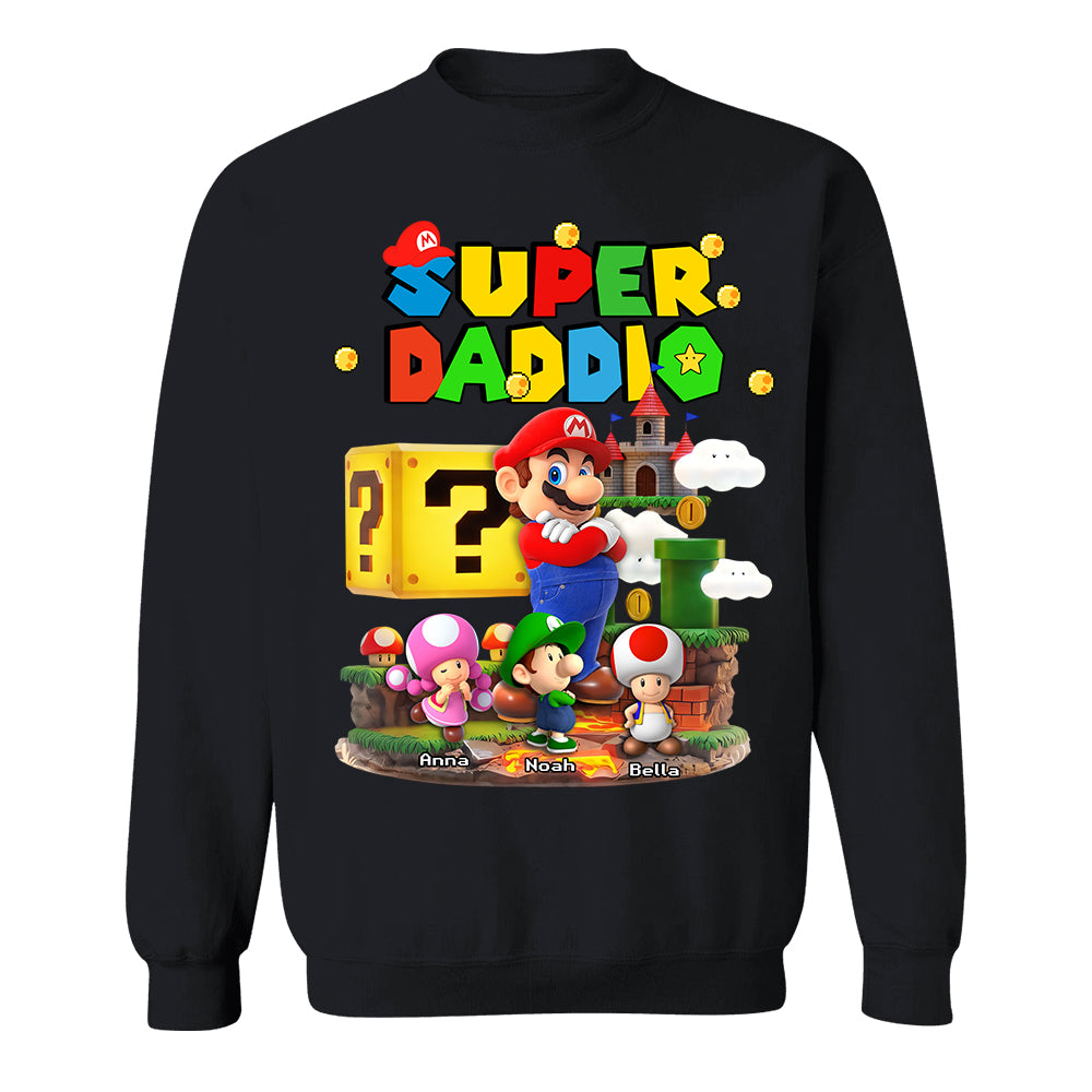 Best Dad Ever Super Daddio, Personalized Daddio Shirt Custom Kids Name, Gift For Dad, Gift For Father's Day MI209 TH23