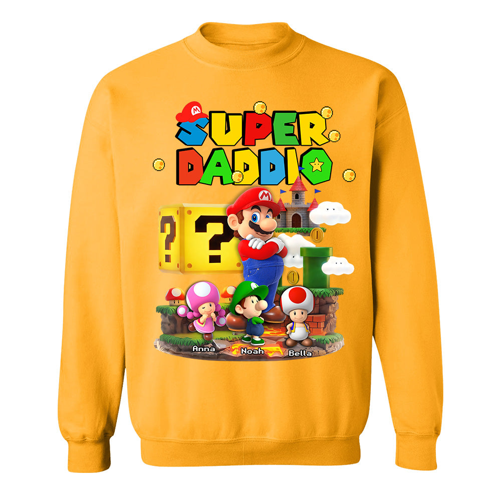 Best Dad Ever Super Daddio, Personalized Daddio Shirt Custom Kids Name, Gift For Dad, Gift For Father's Day MI209 TH23
